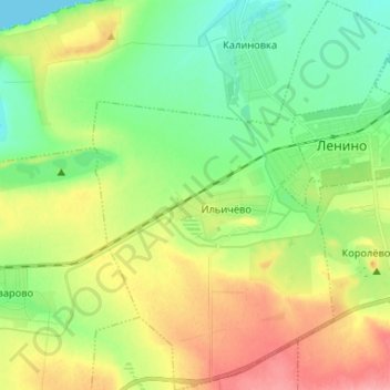 Топографічна карта Іллічівське сільське поселення, висота, рельєф