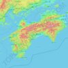 Топографічна карта Сікоку, висота, рельєф
