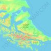 Топографічна карта Isla Grande de Tierra del Fuego, висота, рельєф