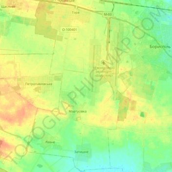 Топографічна карта Гірська сільська громада, висота, рельєф