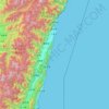 Топографічна карта Хуалянь, висота, рельєф