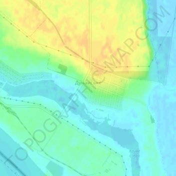 Топографічна карта Дунайське, висота, рельєф