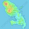 Топографічна карта Мартиніка, висота, рельєф