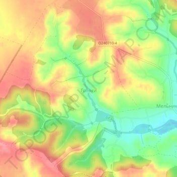 Топографічна карта Голяки, висота, рельєф