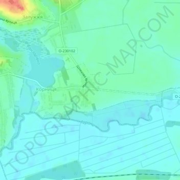 Топографічна карта Корниця, висота, рельєф
