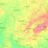 Топографічна карта Теннессі, висота, рельєф