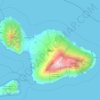 Топографічна карта острів Мауї, висота, рельєф