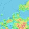 Топографічна карта Фукуока, висота, рельєф