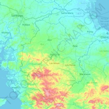 Топографічна карта Herrera, висота, рельєф
