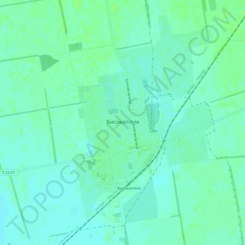 Топографічна карта Високопілля, висота, рельєф