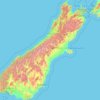 Топографічна карта Південний острів, висота, рельєф