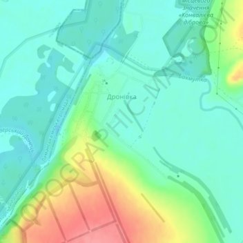 Топографічна карта Дронівка, висота, рельєф
