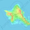 Топографічна карта острів Оагу, висота, рельєф