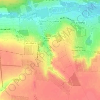 Топографічна карта Мала Солтанівка, висота, рельєф