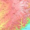 Топографічна карта Лінчуань, висота, рельєф