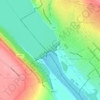 Топографічна карта Дністер, висота, рельєф
