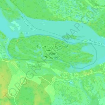 Топографічна карта Дніпро, висота, рельєф