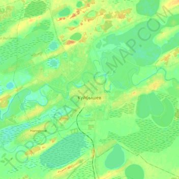 Топографічна карта Куйбишев, висота, рельєф