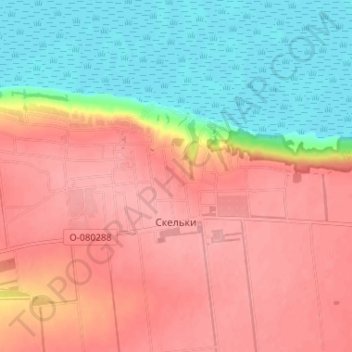Топографічна карта Скельки, висота, рельєф