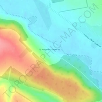 Топографічна карта Червона Поляна, висота, рельєф