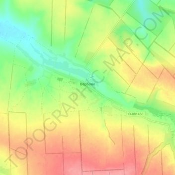 Топографічна карта Вербове, висота, рельєф