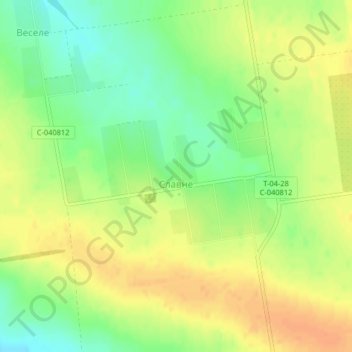 Топографічна карта Славне, висота, рельєф