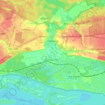 Топографічна карта Сумка, висота, рельєф