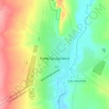 Топографічна карта Александровка, висота, рельєф